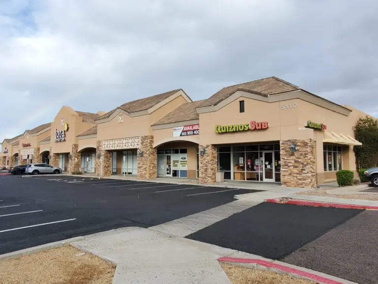 The Signature Center parking lot in front of the shops